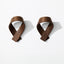 Set of two walnut brown coat hooks, front view