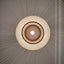 Pendant light made of bamboo and paper, bottom view