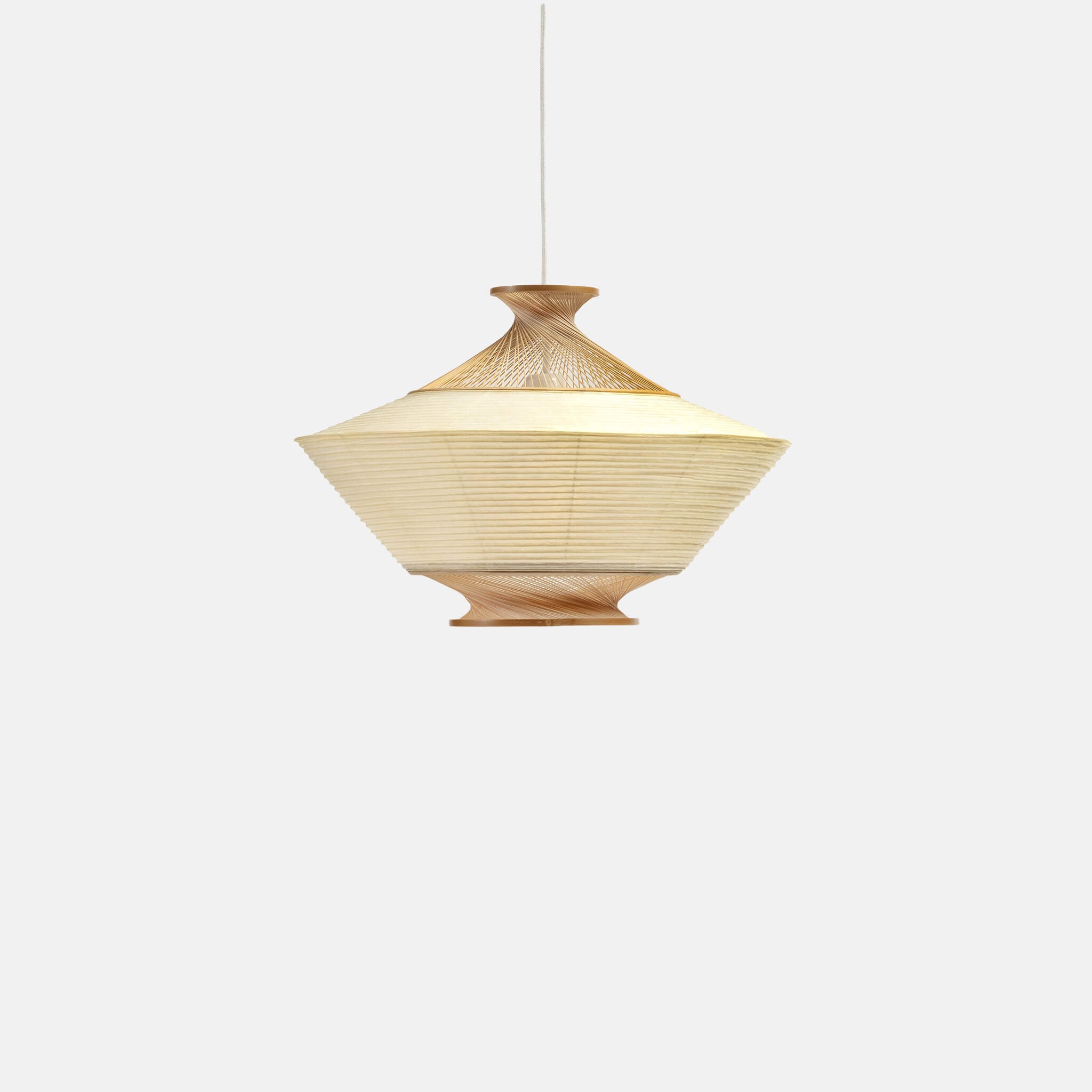 Pendant light made of bamboo and paper