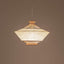 Pendant light made of bamboo and paper, lights on