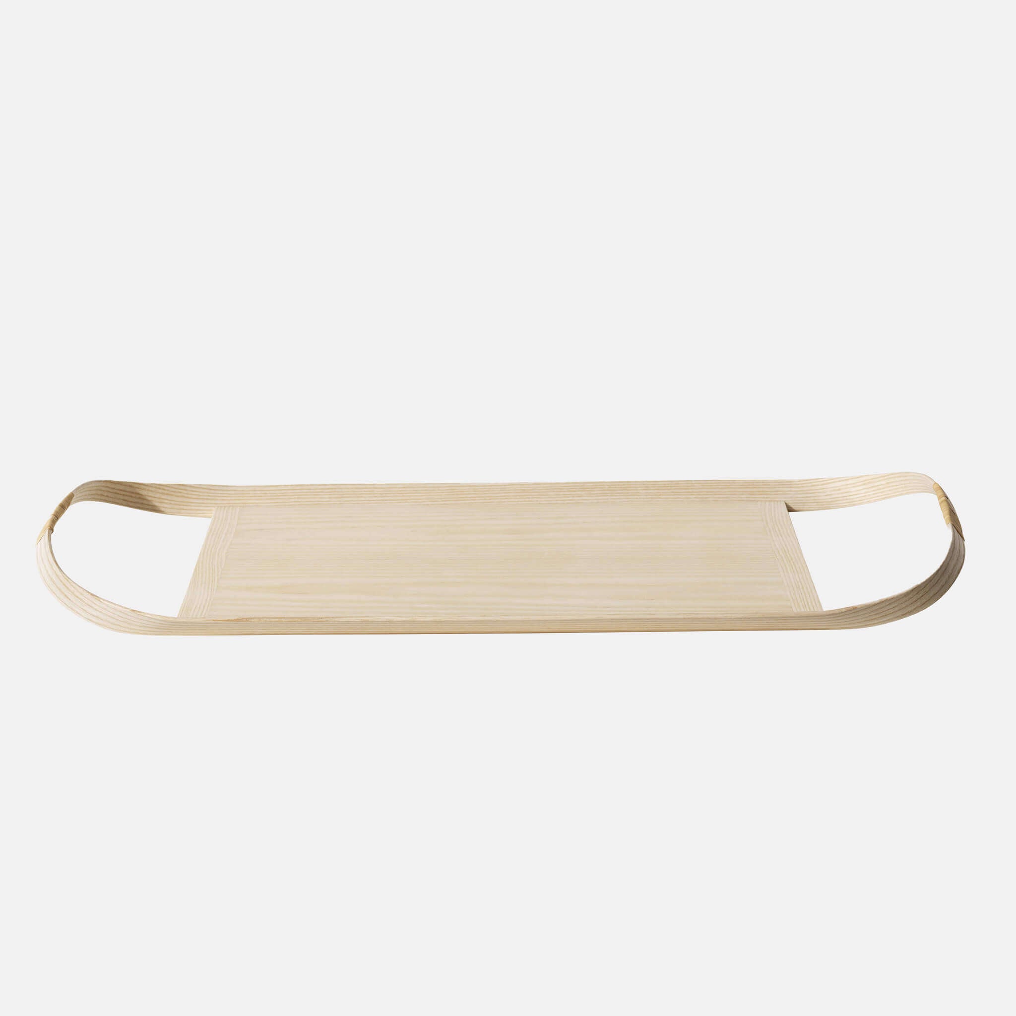Front view of the wooden tray, large size