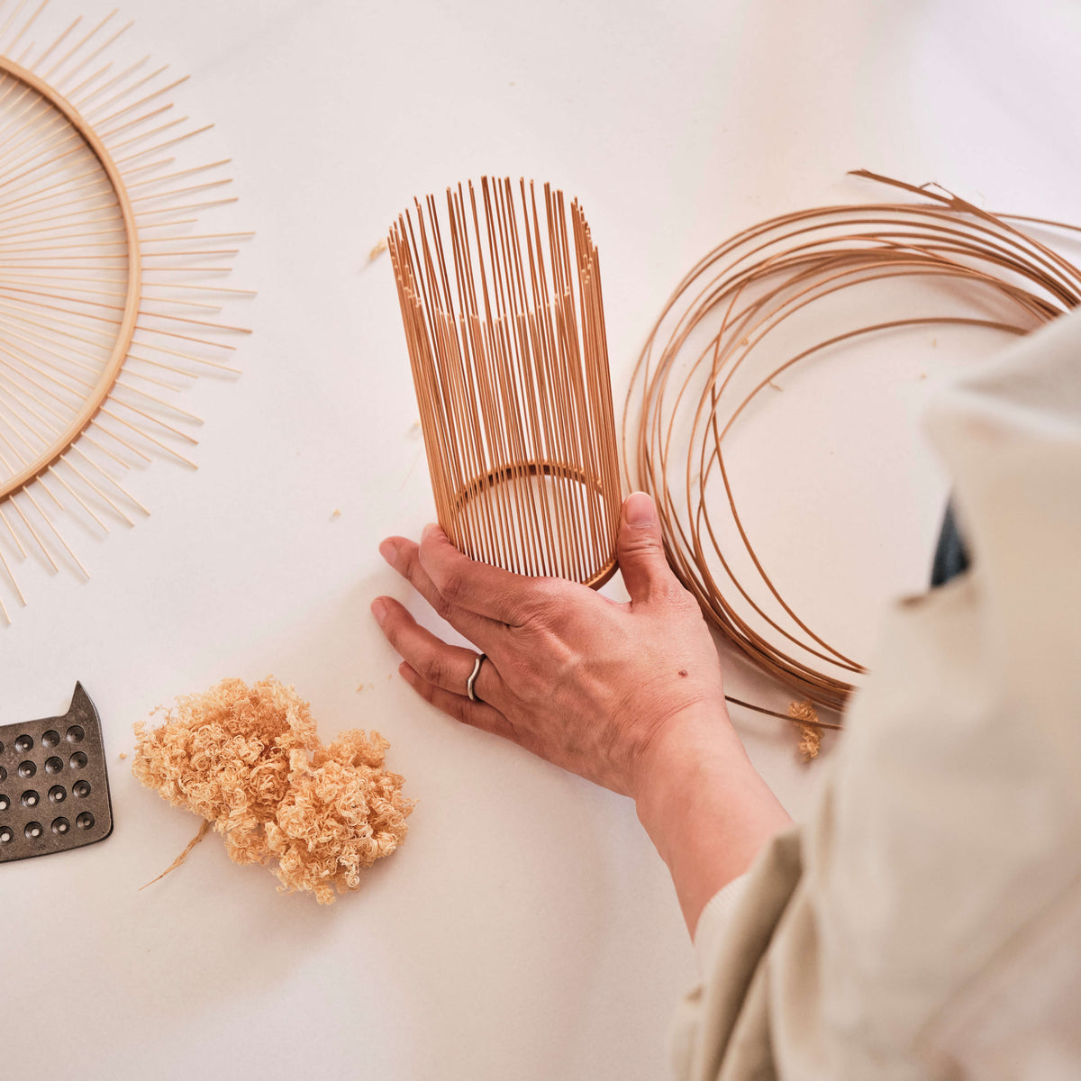 Material and Making - Bamboo, Washi Paper, Paper Lamp, Wood.
