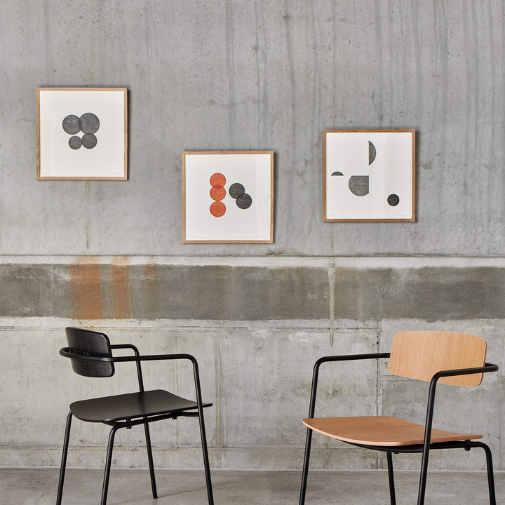 Collection of three Japanese wall art pieces, placed against a concrete background